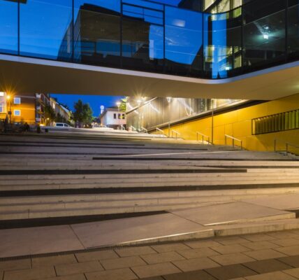 stairs and glass bridge in aachen germany at nigh 2023 11 27 05 08 57 utc e1732876149589